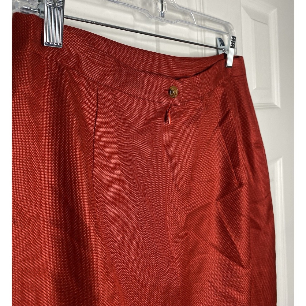 Burberry London Women's Wool Blend Knee Length‎ Pencil Skirt Red Size 48 US 14 - Picture 4 of 6